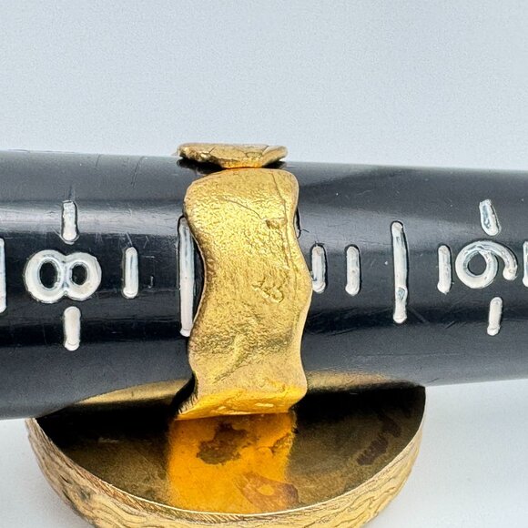 Silver Gold Vermeil Adjustable Hamsa Statement Ring Pink Textile Crystal Accent - Picture 4 of 12